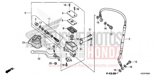 HAUPTBREMSZYLINDER, VORNE ZYLINDER CRF250LF de 2015